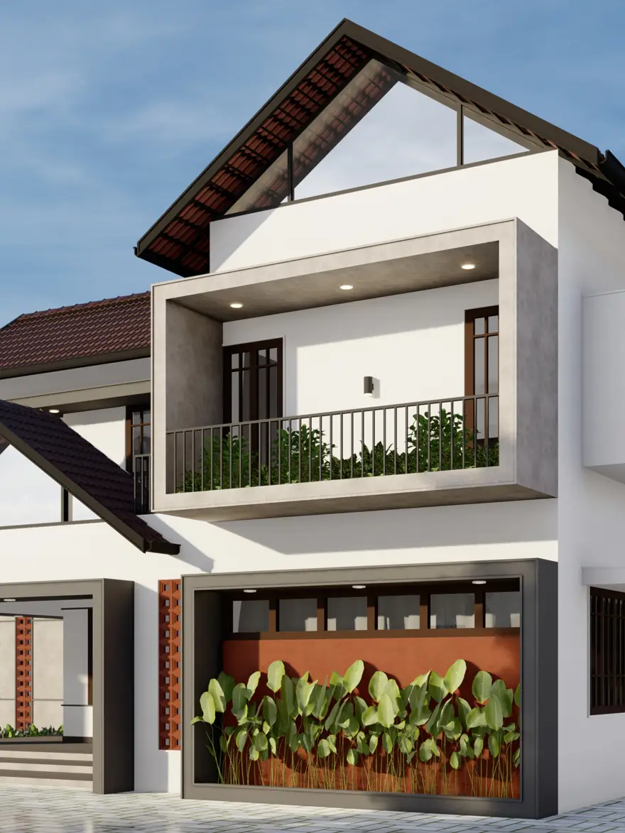Harish Residence — street approach