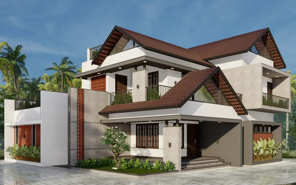 Harish Residence, Kozhikode, Kerala — full elevation