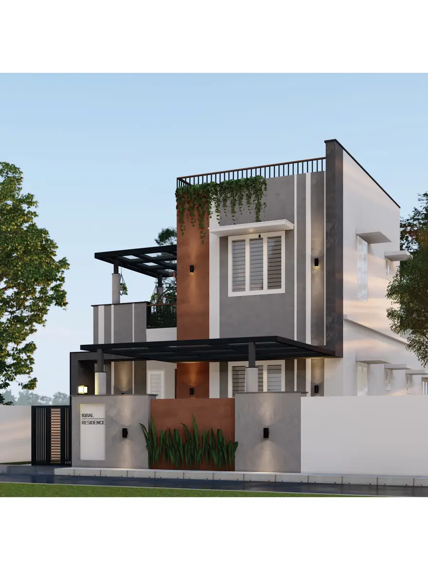 Iqbal Residence — entrance and pergola