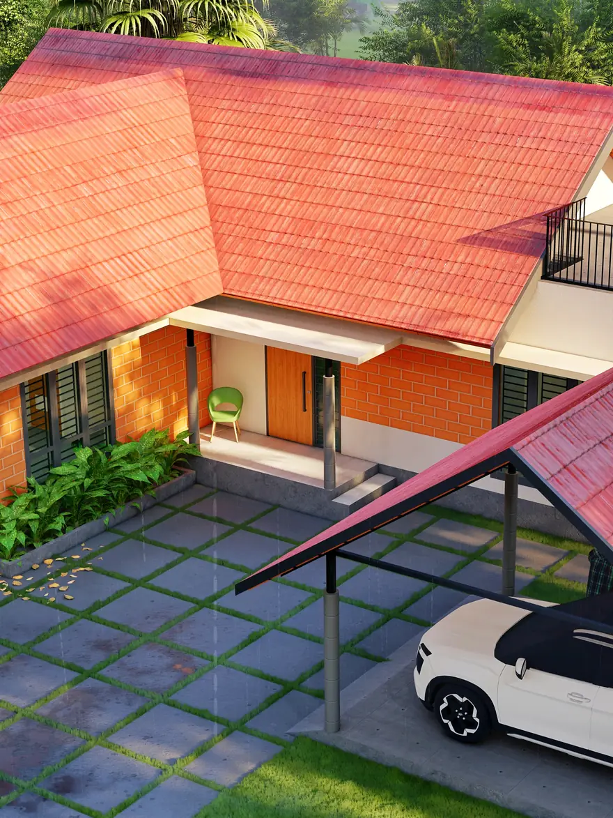 Sandeep Residence — entrance detail