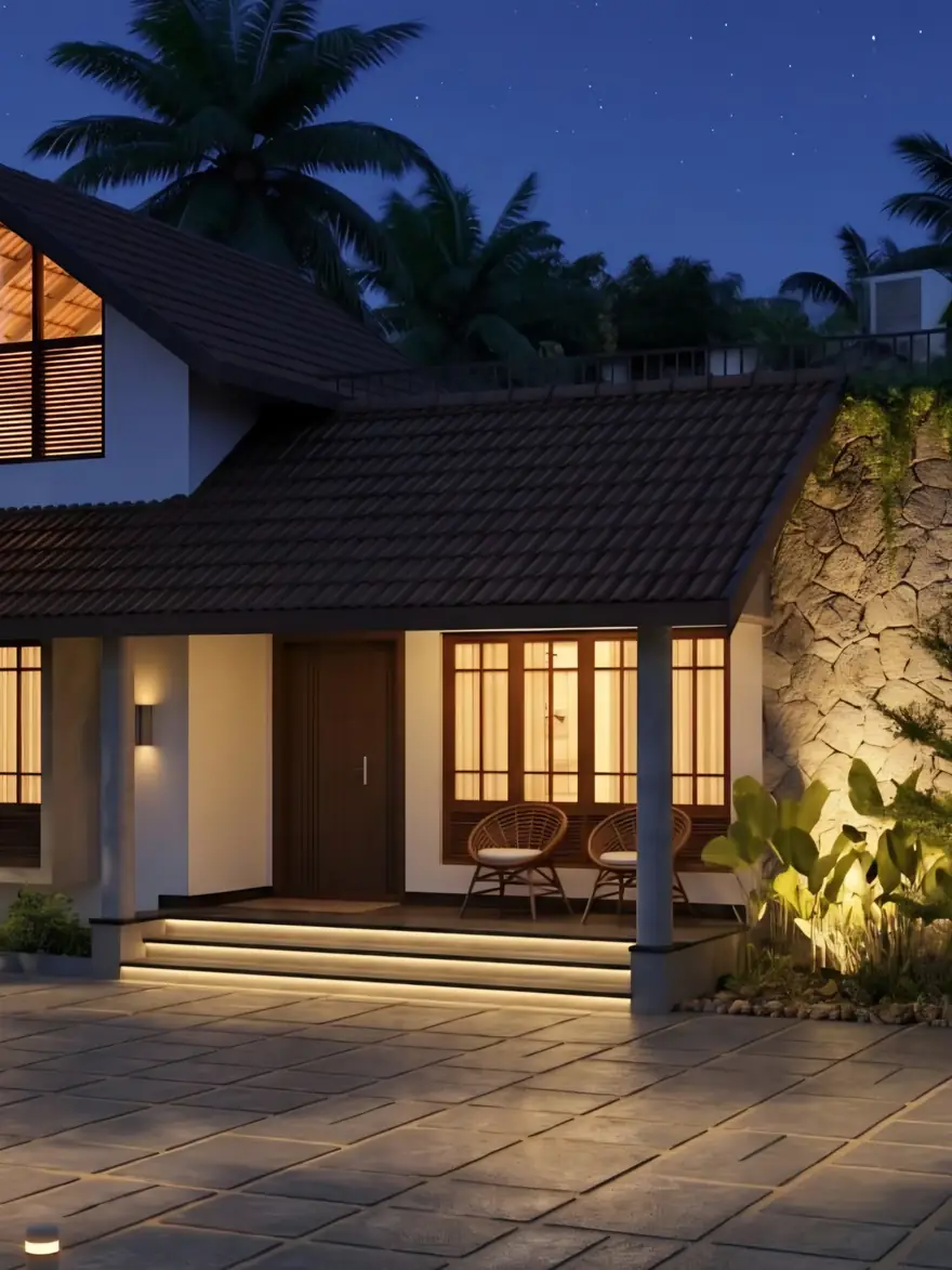 Shalini Residence — verandah and garden edge