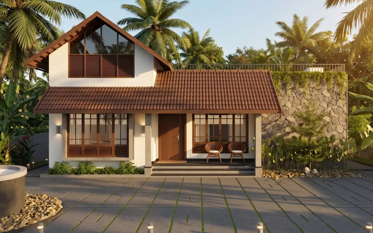 Shalini Residence, Cherthala, Alappuzha — full elevation